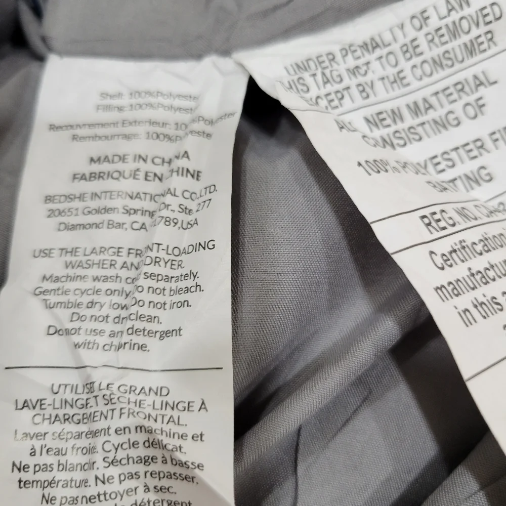Bedsure Gray Pinch Pleat Pintuck Twin Comforter Embroidered 68x88